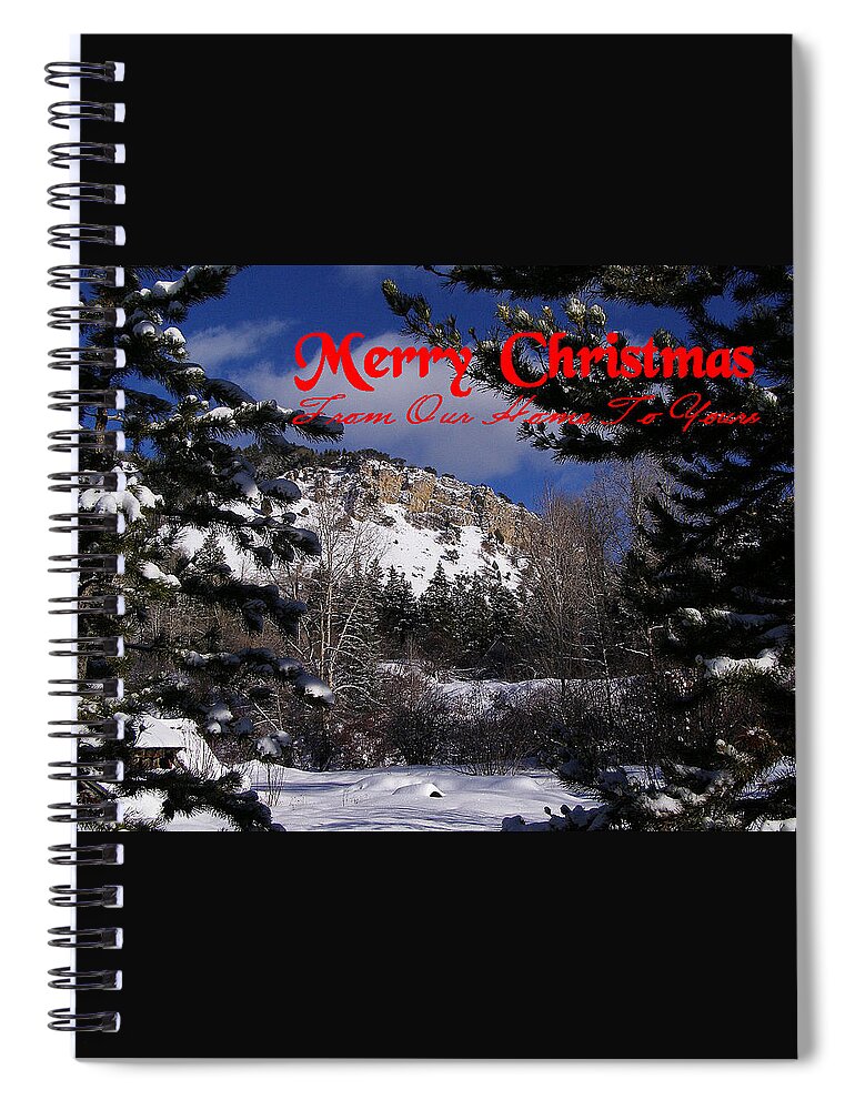 Christmas Cards Spiral Notebook featuring the photograph Merry Christmas From Our Home To Yours by DeeLon Merritt