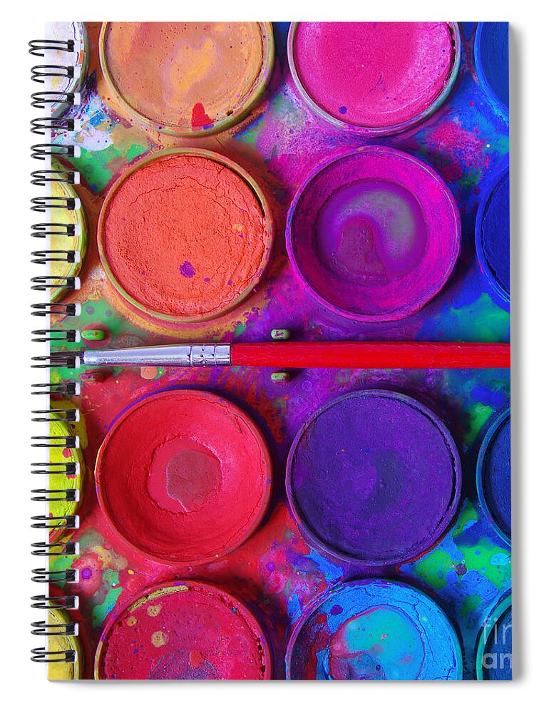 Art Spiral Notebook featuring the photograph Messy Paints by Carlos Caetano