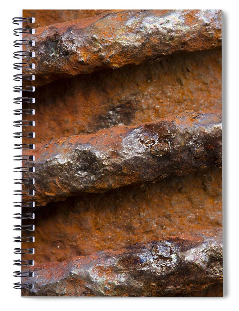 Metal Spiral Notebook featuring the photograph Metal Coil by Carrie Cranwill