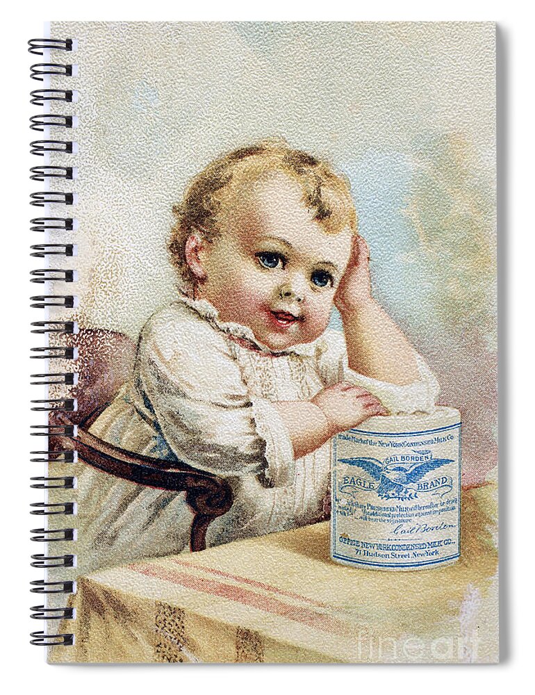 1893 Spiral Notebook featuring the photograph Milk Trade Card, 1893 by Granger