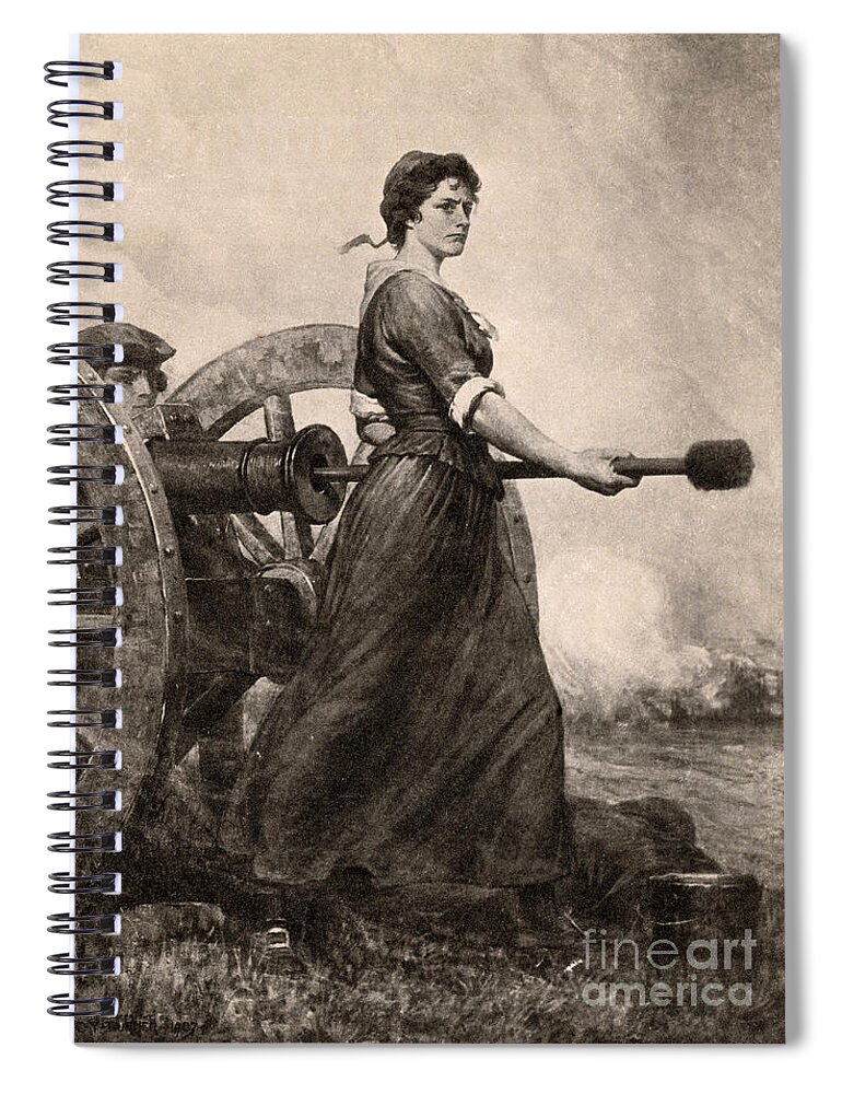 America Spiral Notebook featuring the photograph Molly Pitcher At The Battle by Photo Researchers