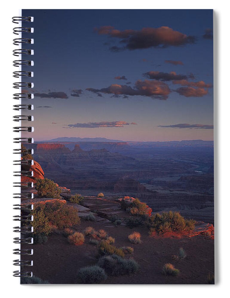 00175098 Spiral Notebook featuring the photograph Moon Over Canyonlands National Park by Tim Fitzharris