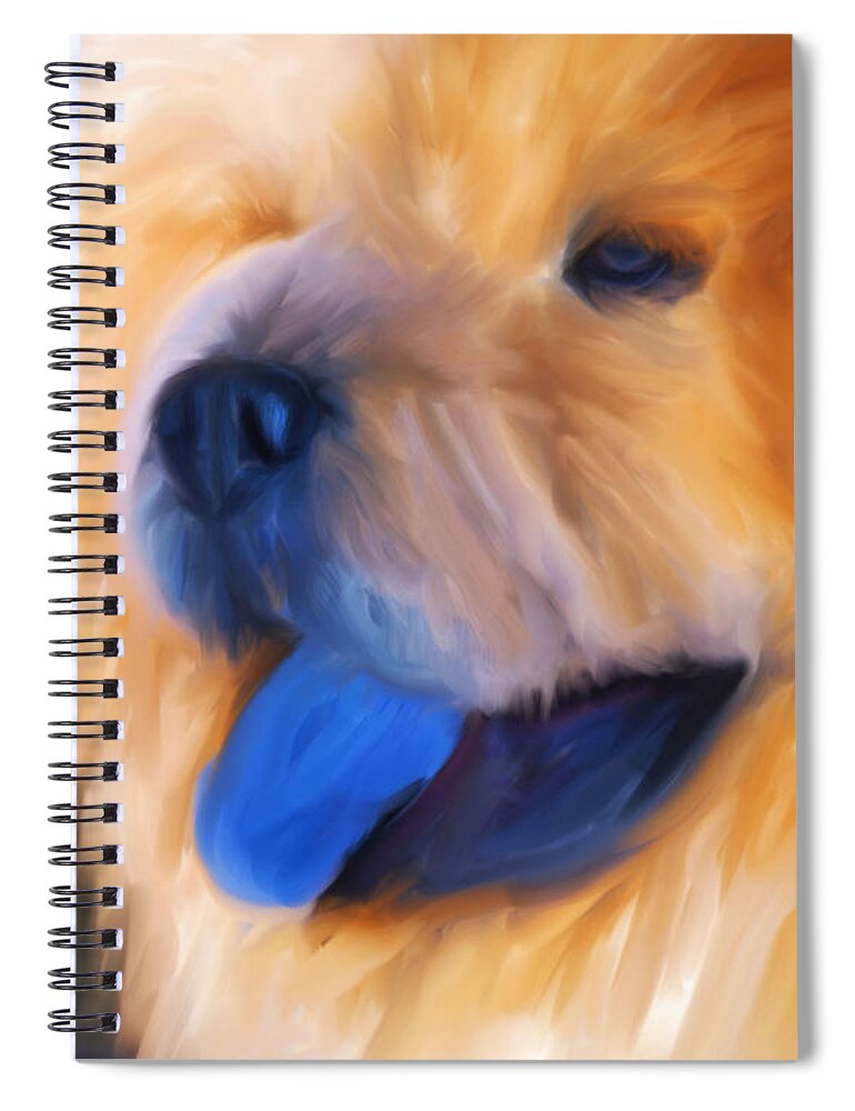 Animal Spiral Notebook featuring the painting Morning Light Chow Portrait by Jai Johnson