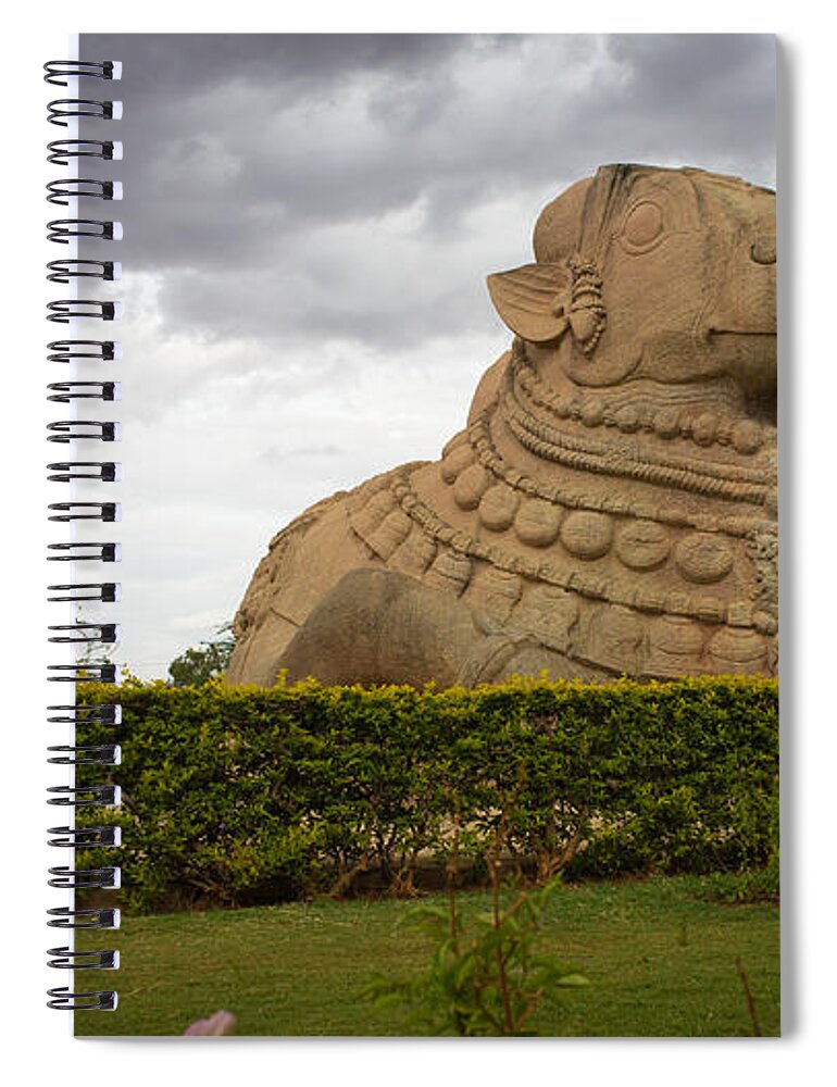 Nandi Spiral Notebook featuring the photograph Nandi at Lepakshi by SAURAVphoto Online Store