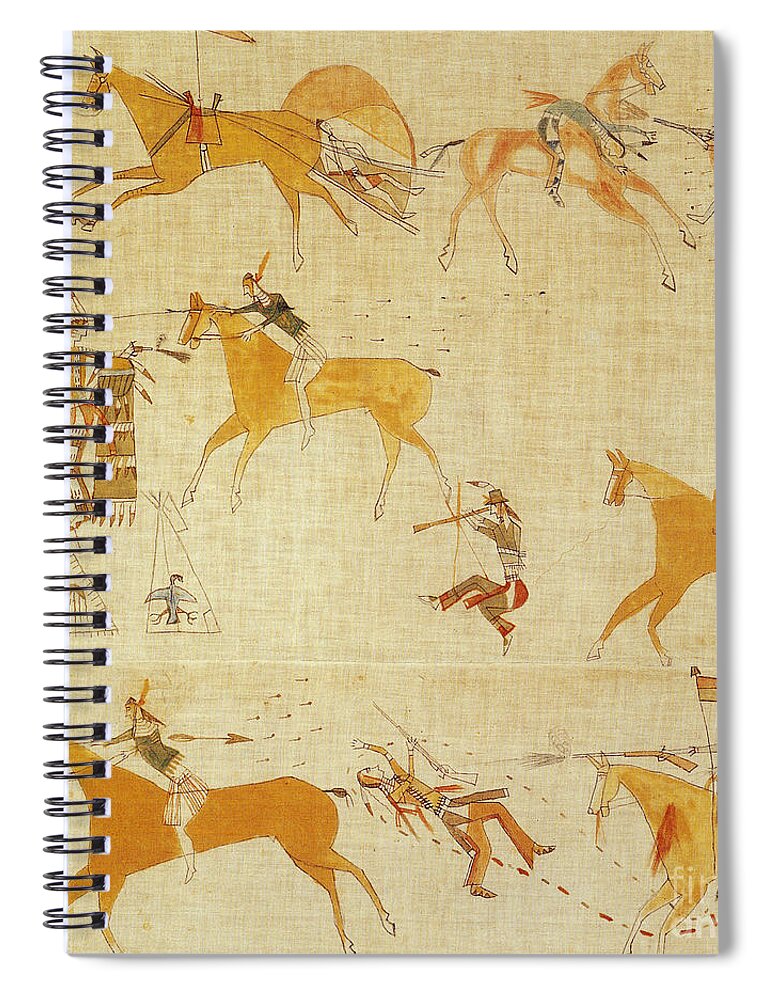 Historic Spiral Notebook featuring the photograph Native American Art by Photo Researchers