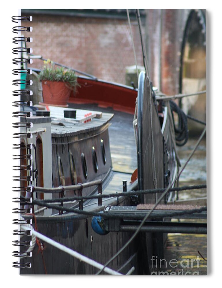 Typical Canal Scene In Amsterdam Spiral Notebook featuring the photograph Netherlands by Rogerio Mariani