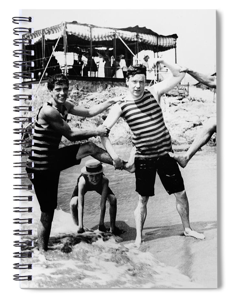 1890s Spiral Notebook featuring the photograph NEWPORT: BATHERS, c1895 by Granger