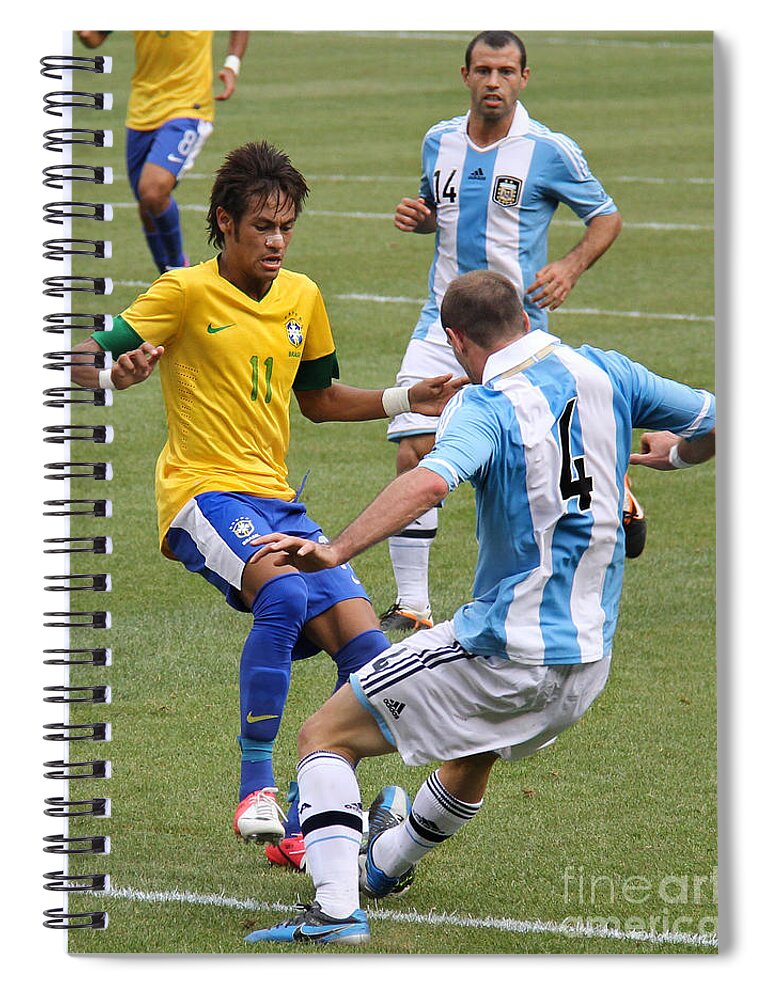 Lee Dos Santos Spiral Notebook featuring the photograph Neymar Doing His Thing III by Lee Dos Santos