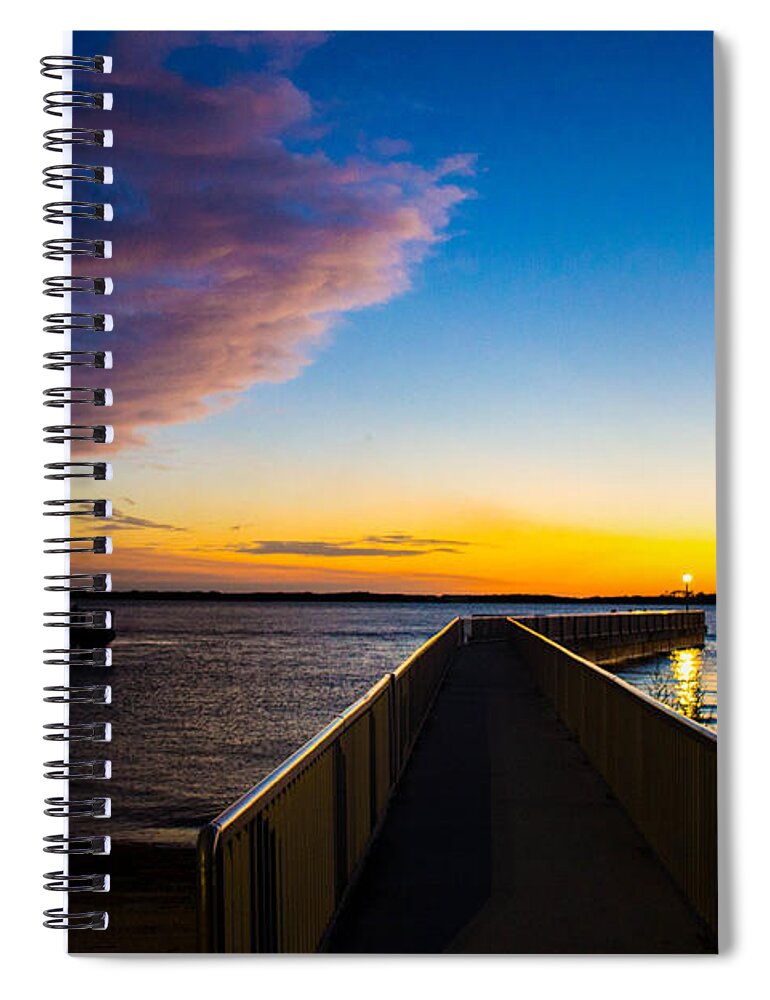 Pier Spiral Notebook featuring the photograph Night Approaches by Shannon Harrington
