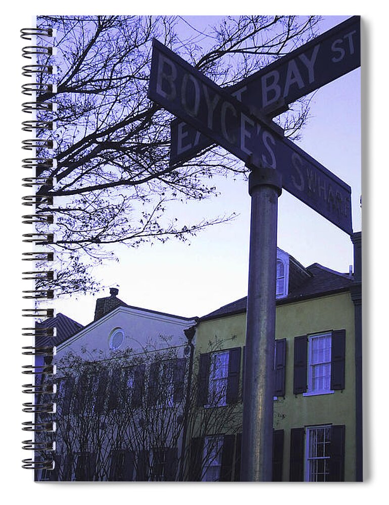 City Spiral Notebook featuring the photograph Night in Savannah by Andrea Anderegg