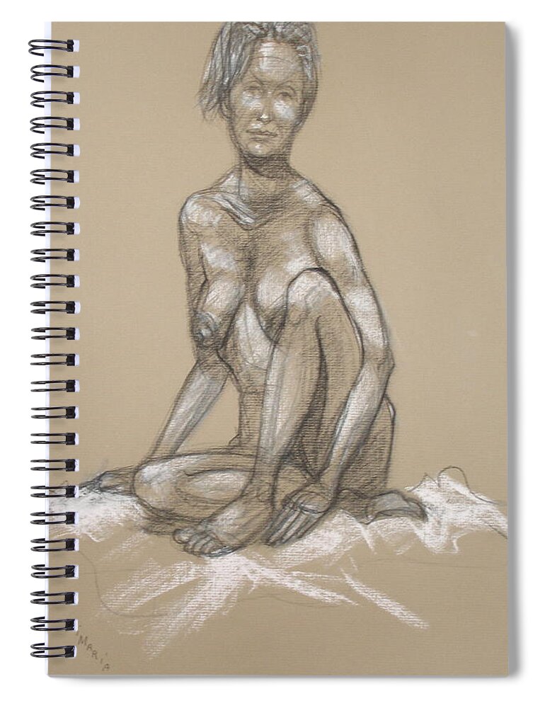 Realism Spiral Notebook featuring the drawing Nova Cynthia 1 by Donelli DiMaria