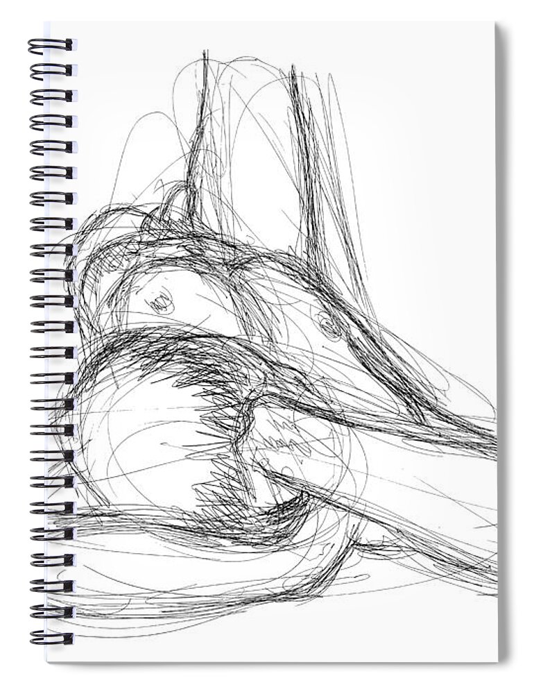 Spiral Notebook featuring the drawing Nude Male Sketches 3 by Gordon Punt