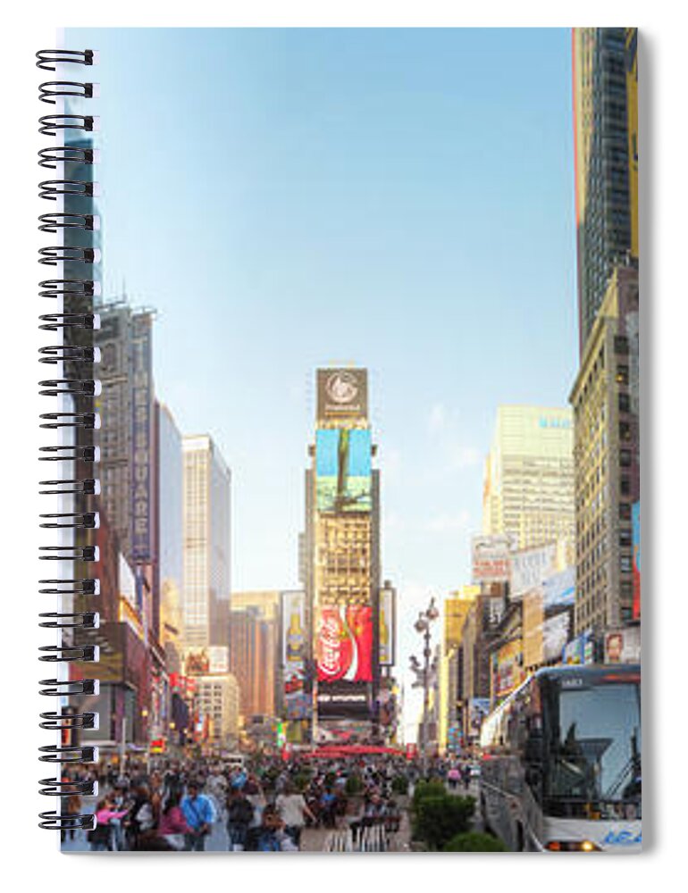 Art Spiral Notebook featuring the photograph NYC Times Square by Yhun Suarez