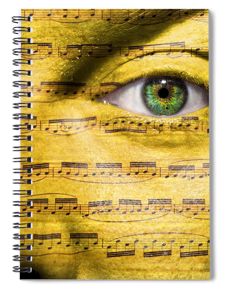 Abstract Spiral Notebook featuring the photograph Obsessed with Music by Semmick Photo