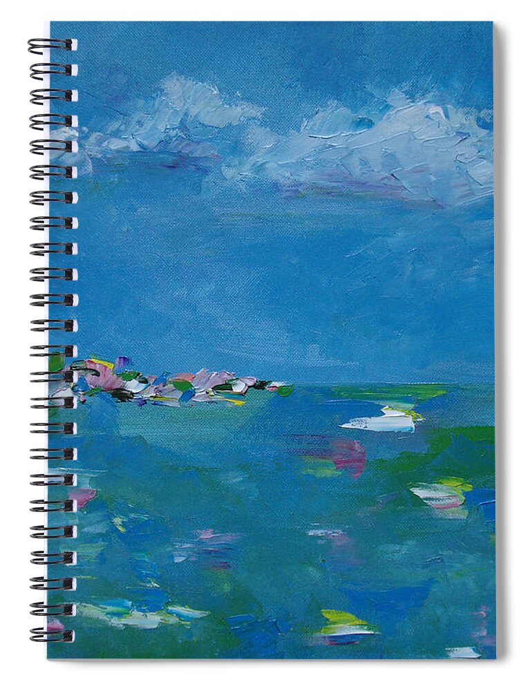 Abstract Spiral Notebook featuring the painting Ocean Delight by Judith Rhue