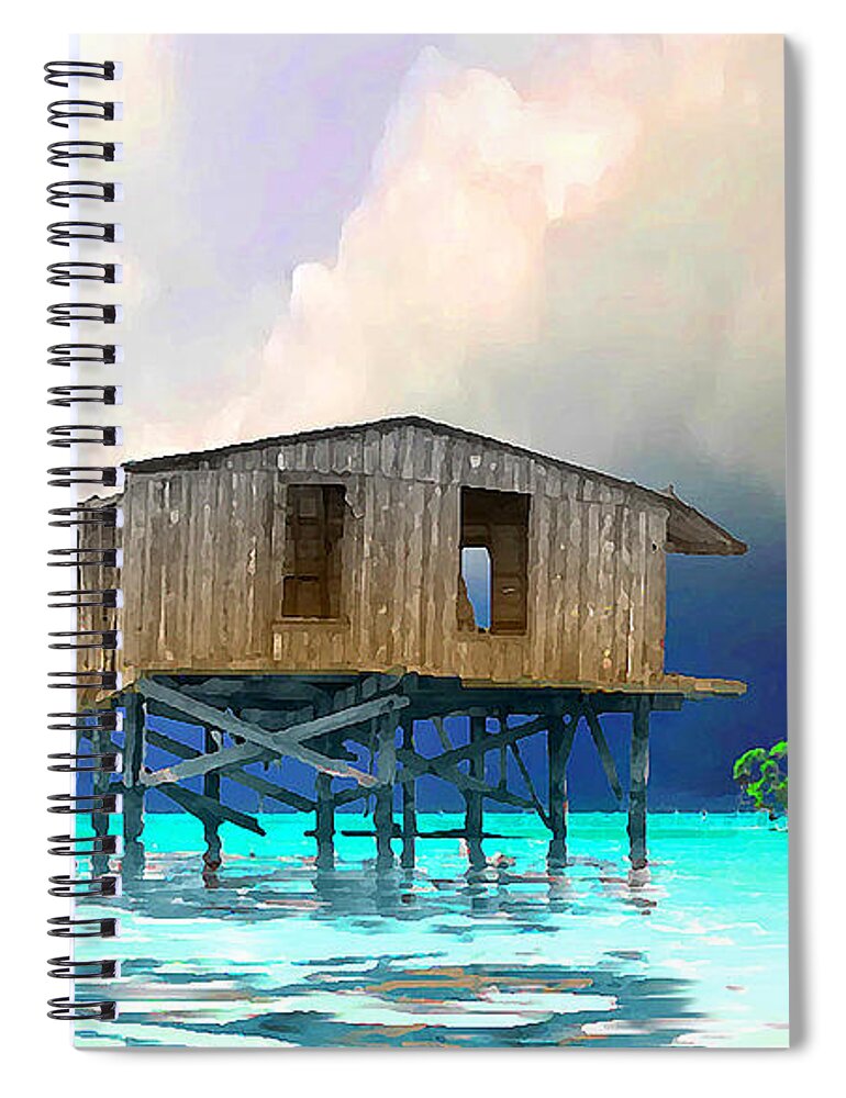 Old House Spiral Notebook featuring the photograph Old House near the Storm filtered by Duane McCullough