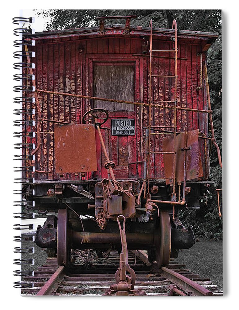 Virginia Spiral Notebook featuring the photograph Old Red Train by Lori Coleman