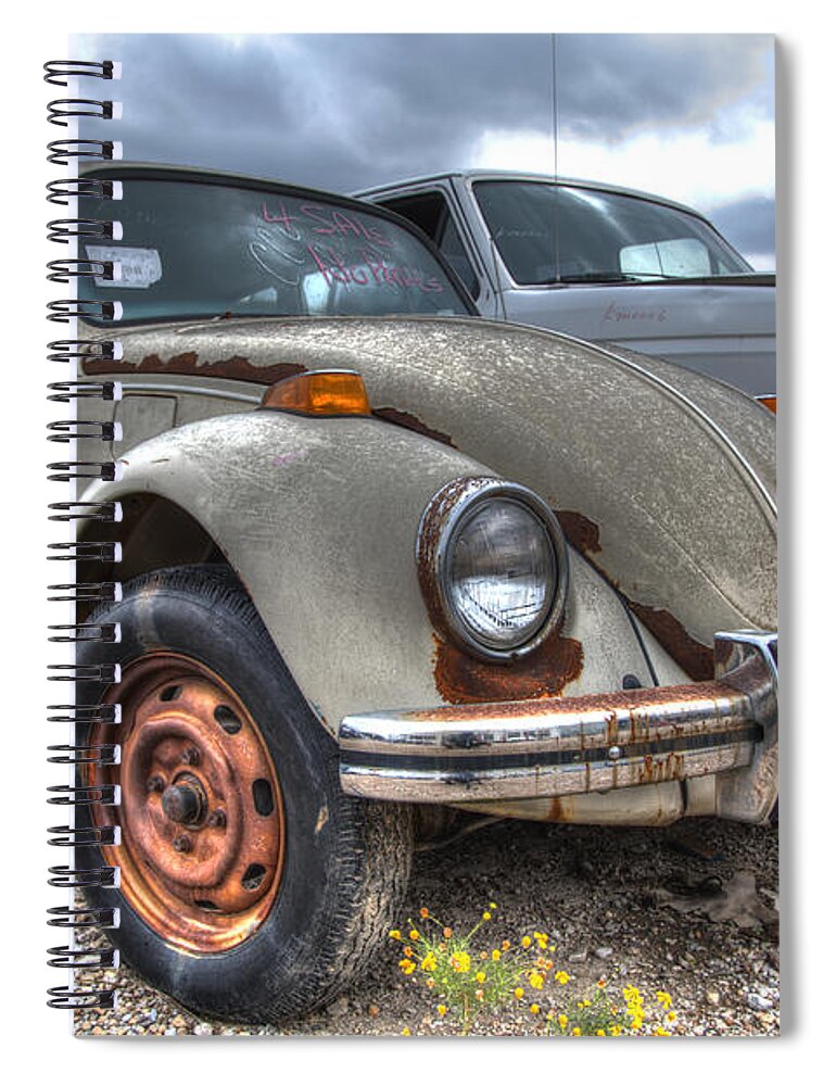 Volkswagen Spiral Notebook featuring the photograph Old VW Beetle by Jonathan Davison