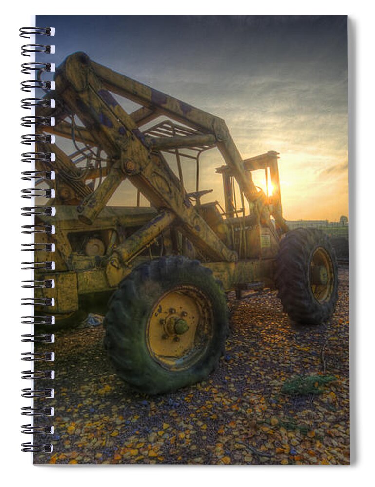 Art Spiral Notebook featuring the photograph Oldskool Forklift by Yhun Suarez