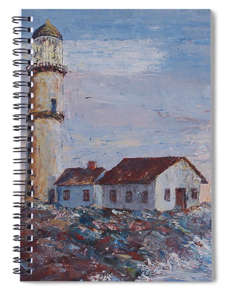 Landscape Spiral Notebook featuring the painting On the Rocks by AnnaJo Vahle
