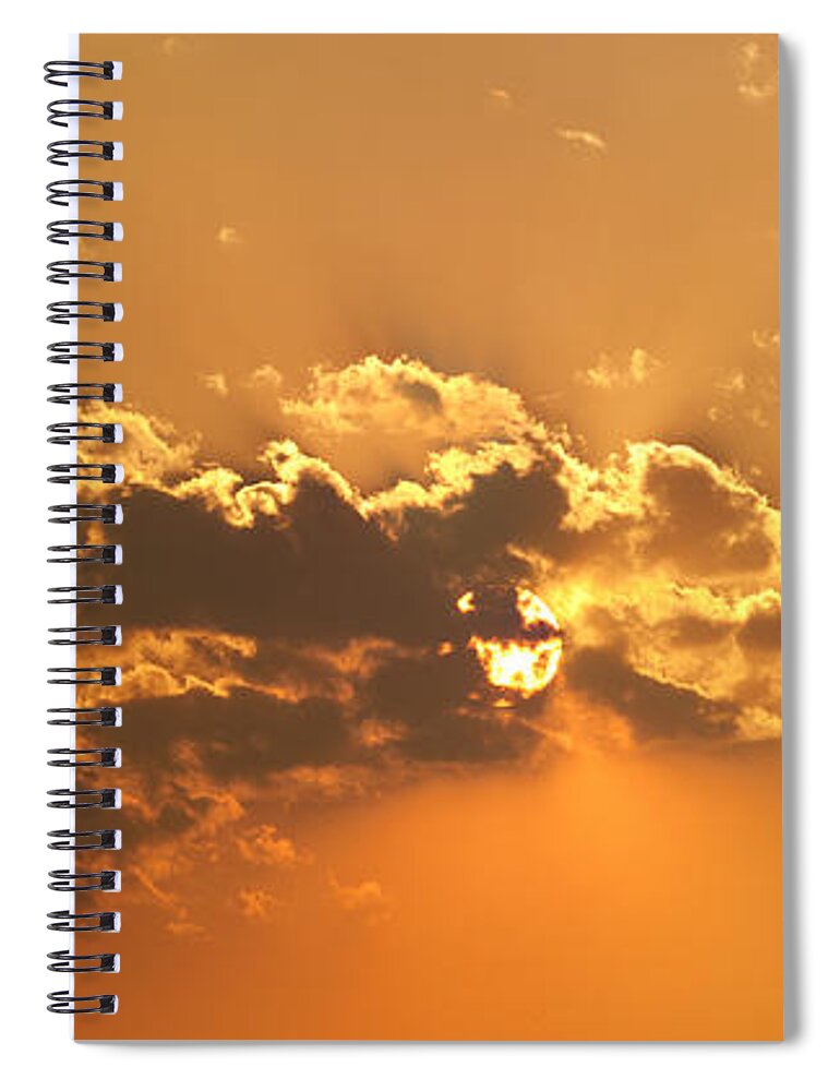 Prairie Sunset Spiral Notebook featuring the photograph Orange Clouds by Art Whitton