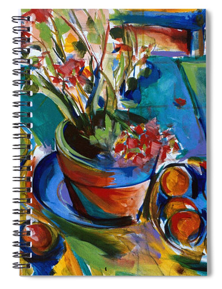 Oranges Spiral Notebook featuring the painting Oranges by John Gholson