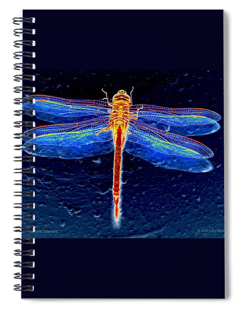 Dragonfly Spiral Notebook featuring the digital art Ornate Odonata by Larry Beat