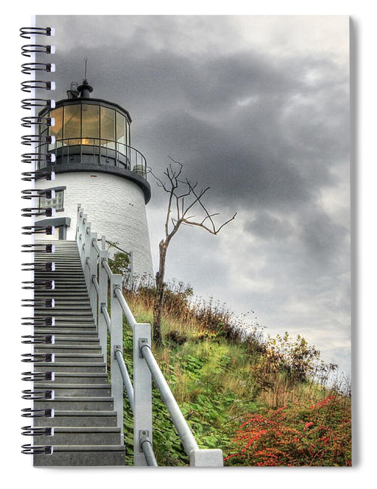 Light House Spiral Notebook featuring the photograph Owl's Head Lighthouse by Lori Deiter