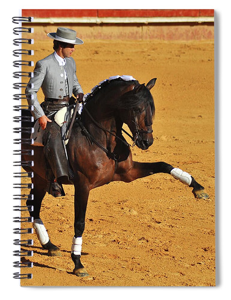 Rejoneo Photographs Spiral Notebook featuring the photograph Pablo Hermoso by Harry Spitz