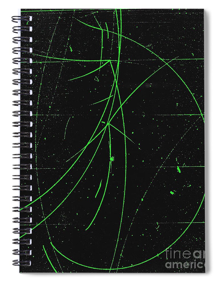 History Spiral Notebook featuring the photograph Particle Tracks In Cloud Chamber by Omikron