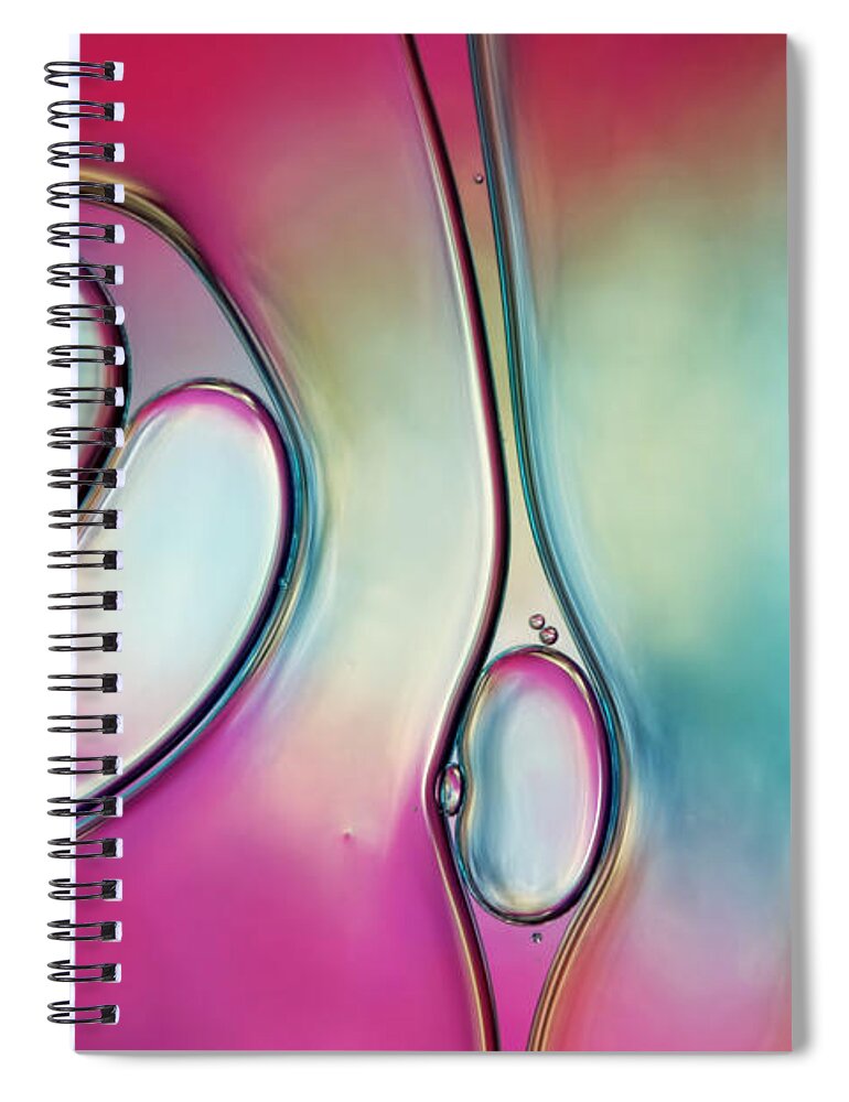 Oil Spiral Notebook featuring the photograph Passion Pink Rainbow Swirls by Sharon Johnstone