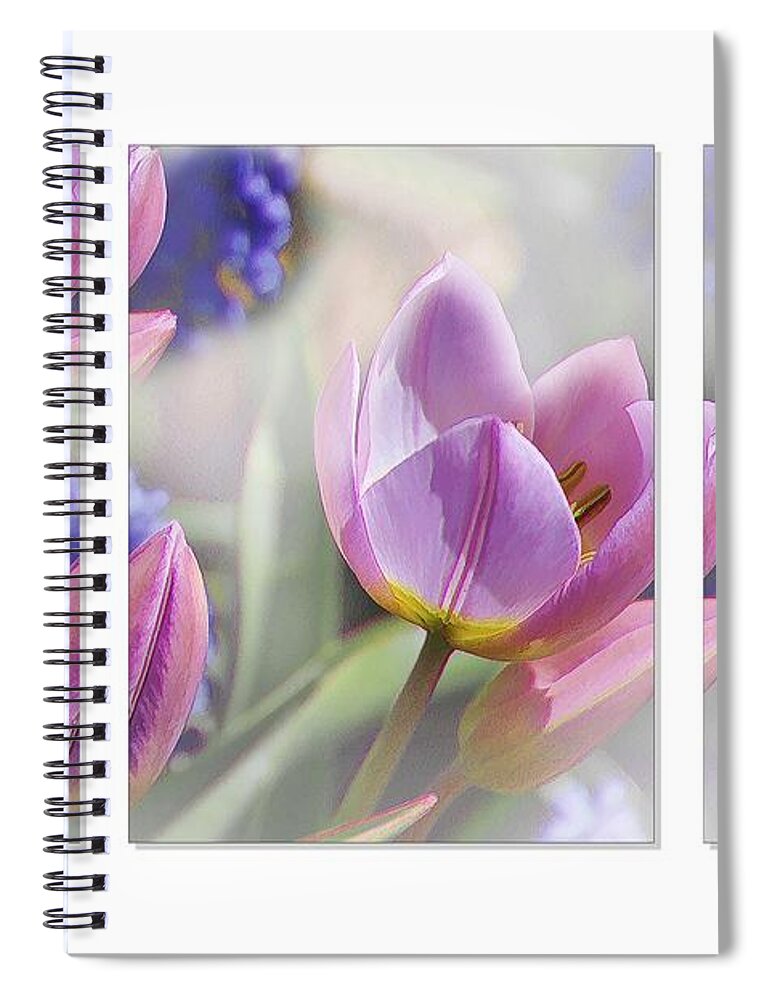 Flower Spiral Notebook featuring the photograph Pastel Florals by Elaine Manley