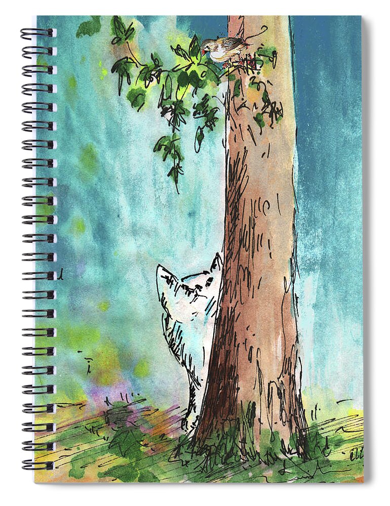 Animals Spiral Notebook featuring the painting Peeping Tom by Miki De Goodaboom