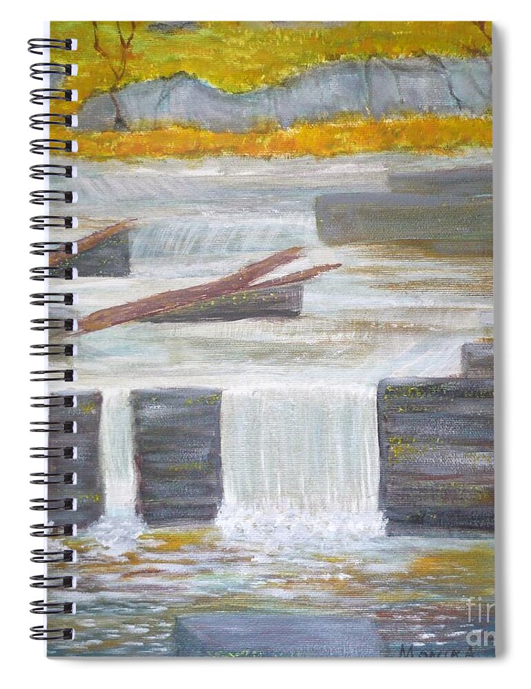 Pete's Dam Spiral Notebook featuring the painting Pete's Dam by Monika Shepherdson