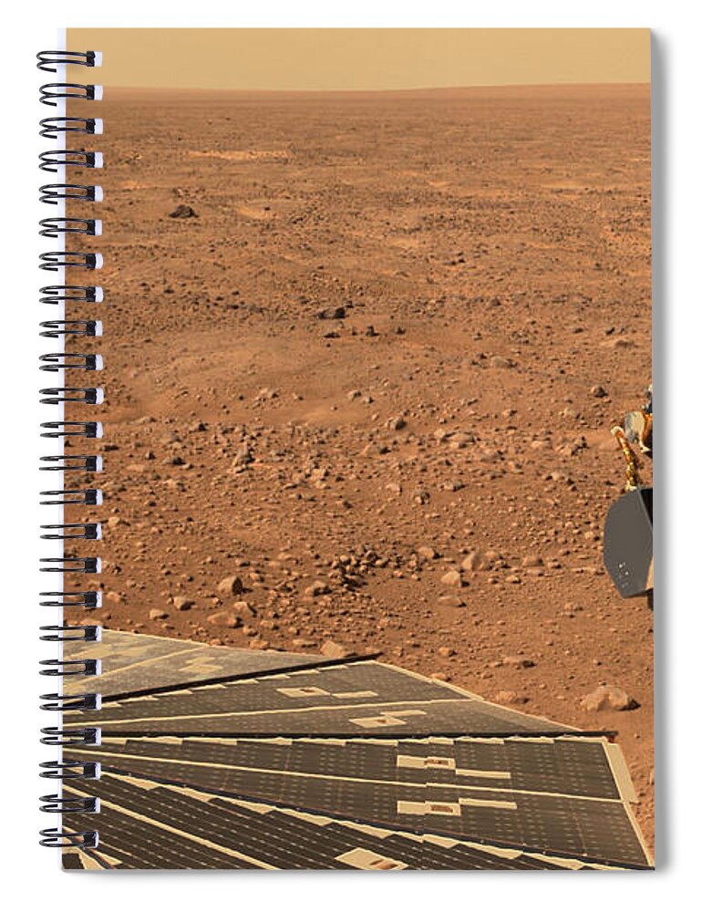 Phoenix Mars Lander Spiral Notebook featuring the photograph Phoenix Mars Lander Samples Soil by Nasa