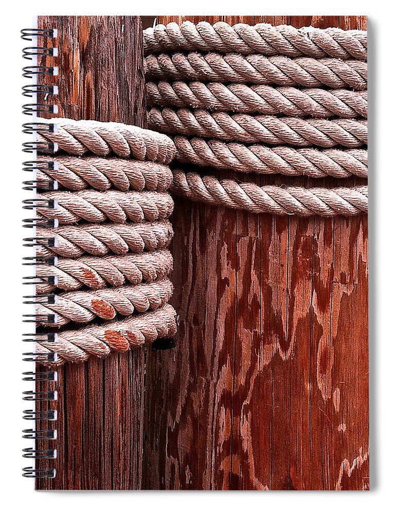 Pier Spiral Notebook featuring the photograph Pier Ropes by Bill Owen