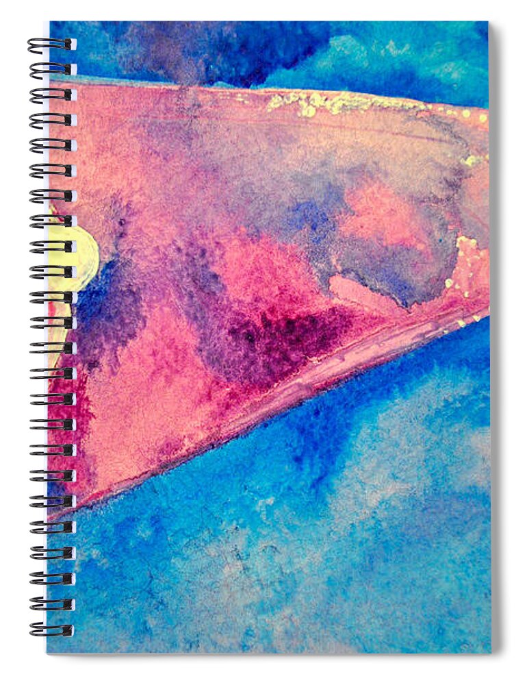 Umphrey's Mcgee Spiral Notebook featuring the painting Pink on Blue by Patricia Arroyo