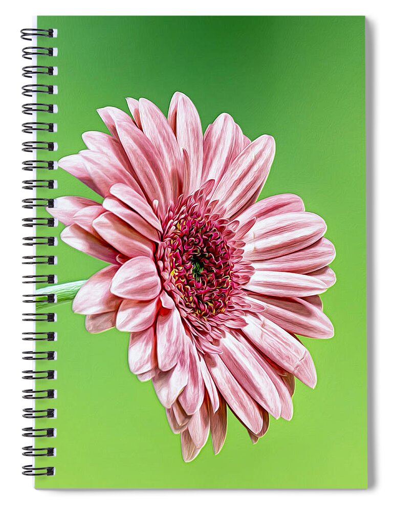 Daisy Spiral Notebook featuring the photograph Pinky On Lime by Bill and Linda Tiepelman