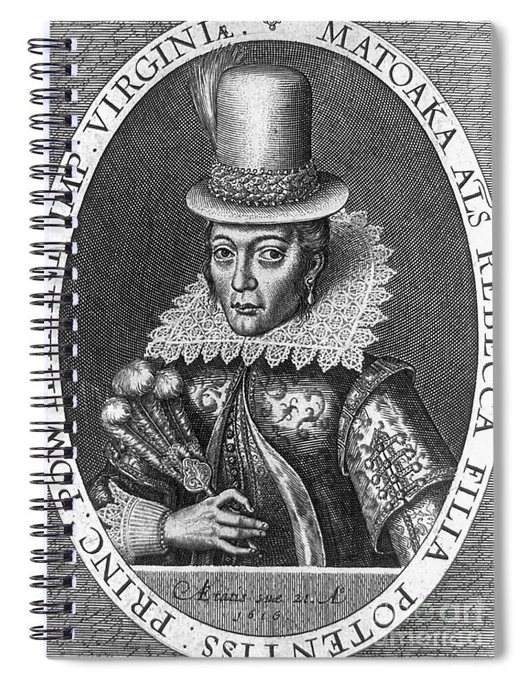 Person Spiral Notebook featuring the photograph Pocahontas 1616 by Photo Researchers