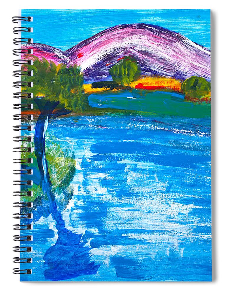 Art Spiral Notebook featuring the painting Portuguese hills by Simon Bratt