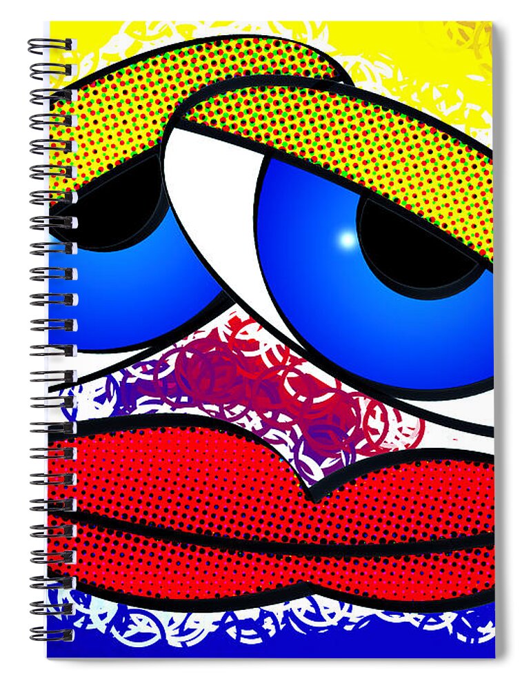 Pout Spiral Notebook featuring the digital art Pout by Stephen Younts