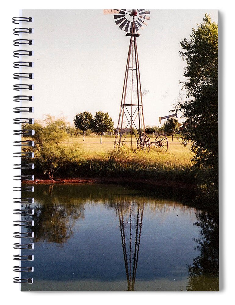 Windmill Spiral Notebook featuring the photograph Prairie Windmill by Al Griffin
