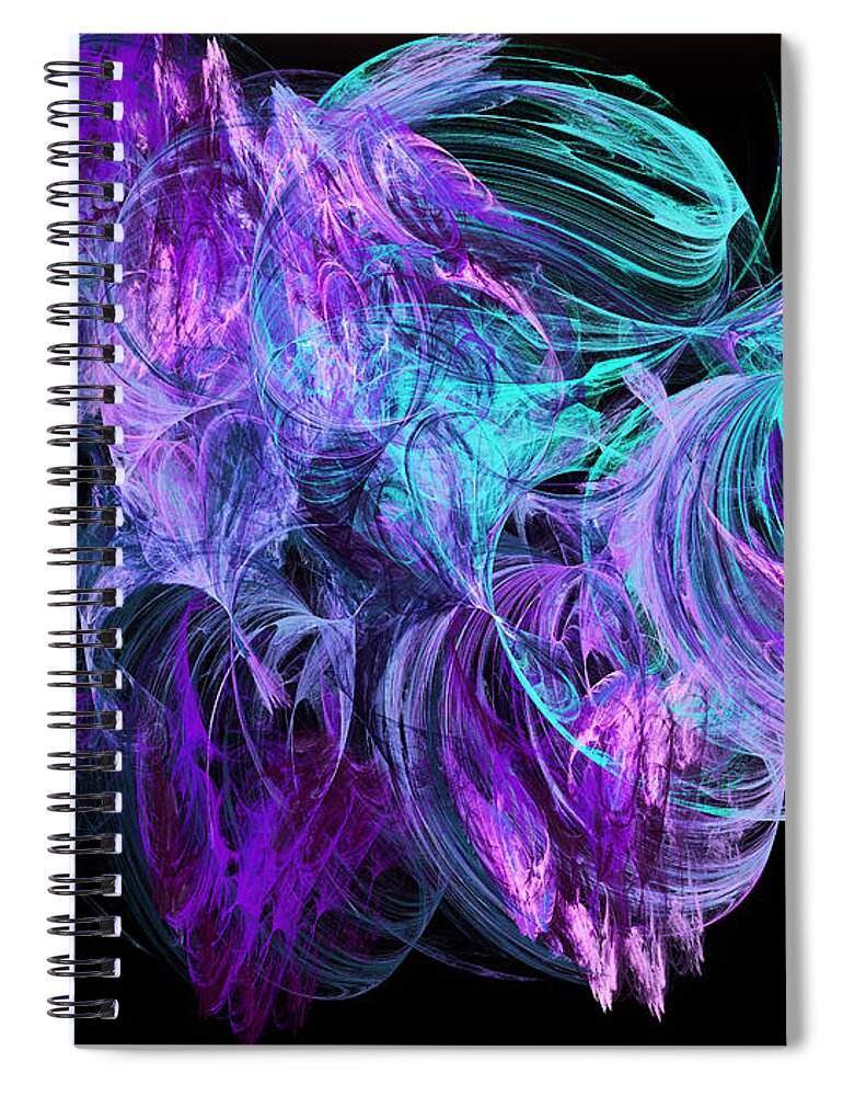 Fine Art Spiral Notebook featuring the digital art Purple Fusion by Andee Design