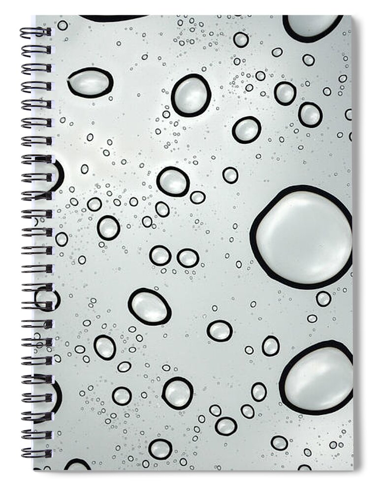 Raindrops Spiral Notebook featuring the photograph Raindrop Refrations Of The Sky by Sandi OReilly