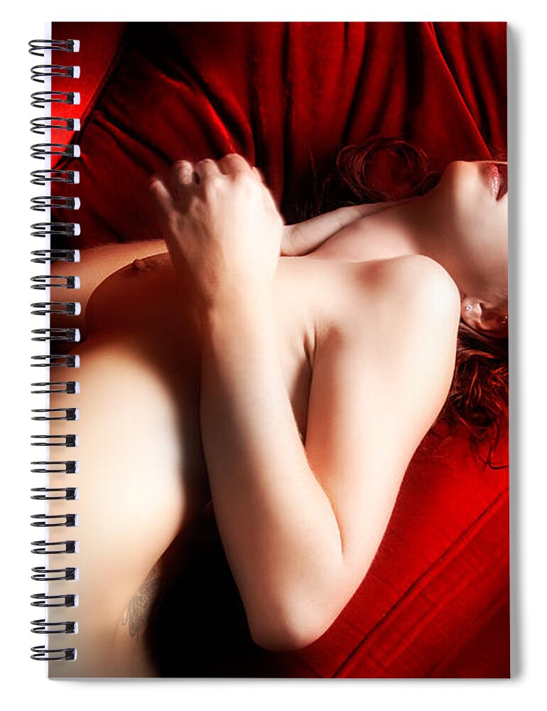 Full Nude Spiral Notebook featuring the photograph Reclining Nude by Harry Spitz