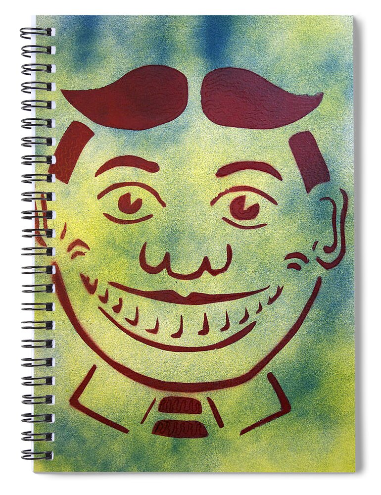 Tillie Of Asbury Park Spiral Notebook featuring the painting Red on yellow and blue Tillie by Patricia Arroyo