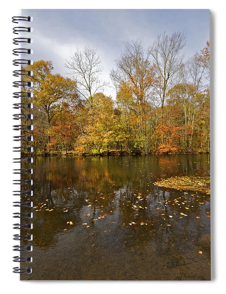 Autumn Spiral Notebook featuring the photograph Reflection of Autumn Colors on the Canal by David Letts