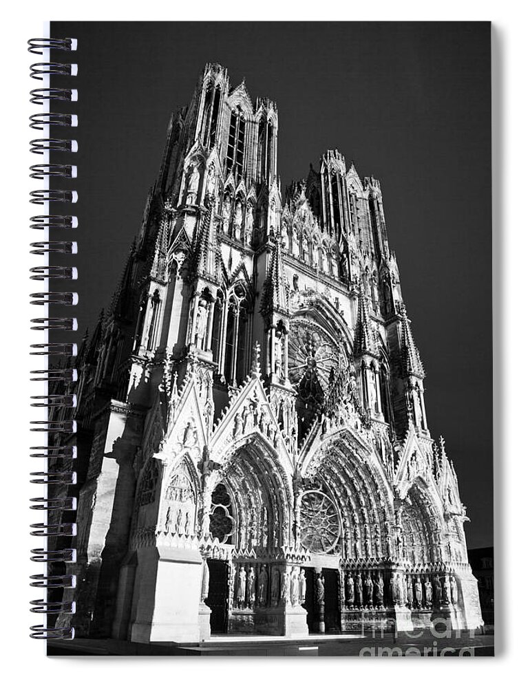 Reims Spiral Notebook featuring the photograph Reims Cathedral by Olivier Steiner