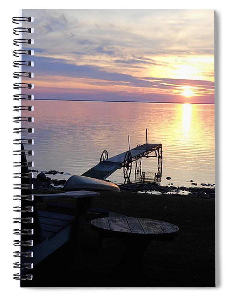 Great Lakes Spiral Notebook featuring the photograph Resting Companions by Carrie Godwin