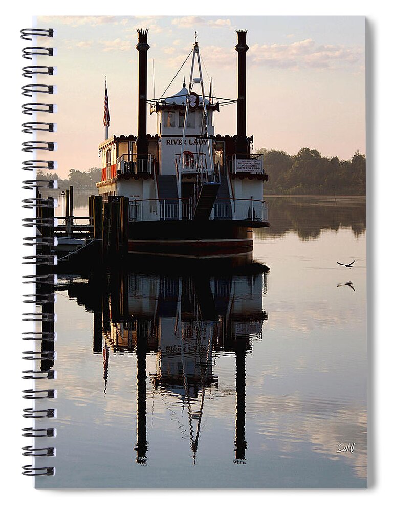 Portrait Spiral Notebook featuring the photograph River Lady cruise by Sami Martin